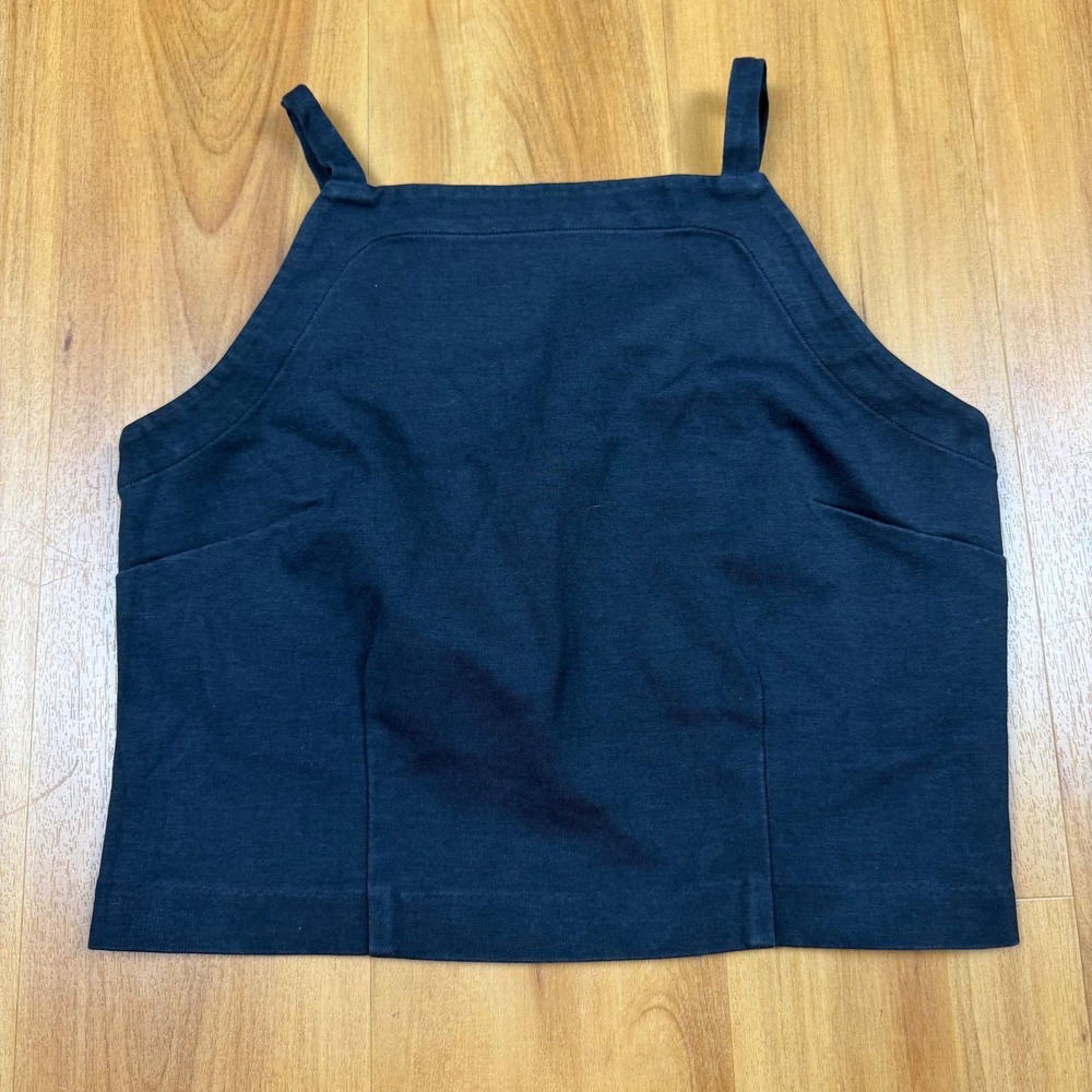 Everlane Black Organic Cotton Modal Square Neck Crop Tank Top Size s - Picture 4 of 11